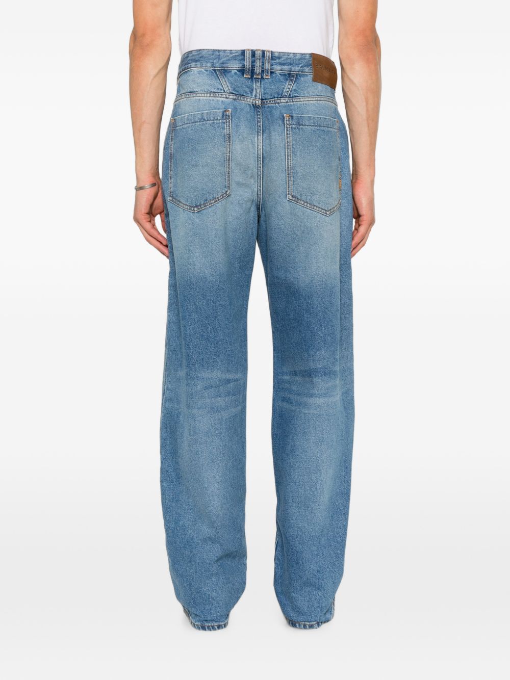 logo-embroidered wide-leg jeans HH1ML138DG26 6FF BALMAIN