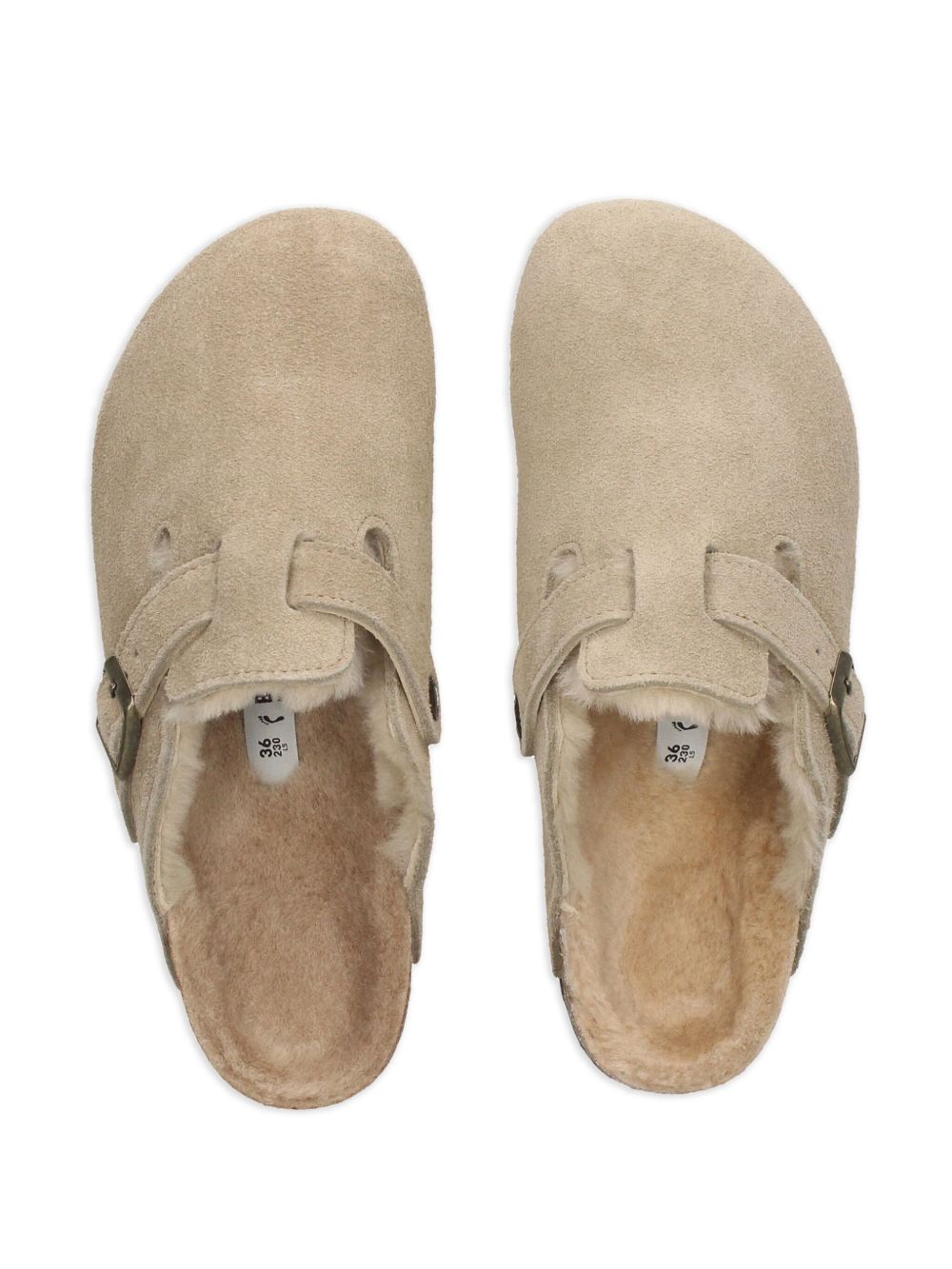 BOSTON suede sandals in lamb fur 1028299 SHEARLINGTAUPE BIRKENSTOCK