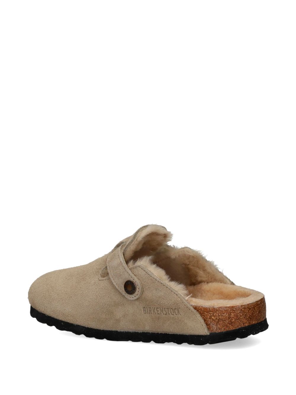 BOSTON suede sandals in lamb fur 1028299 SHEARLINGTAUPE BIRKENSTOCK