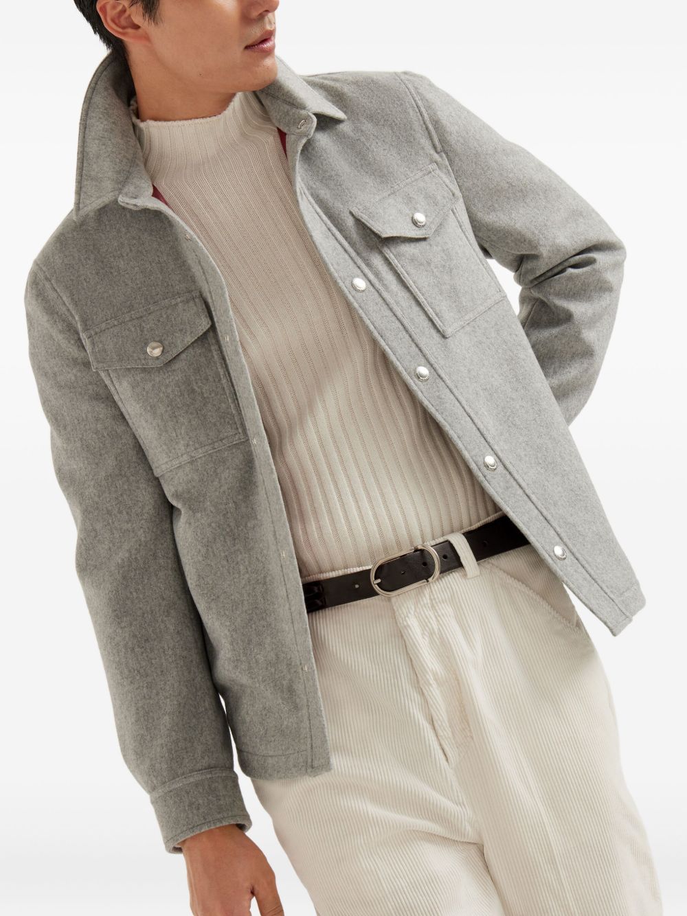 Long Sleeved Shirt Jacket MT4016549 CMD05 BRUNELLO CUCINELLI
