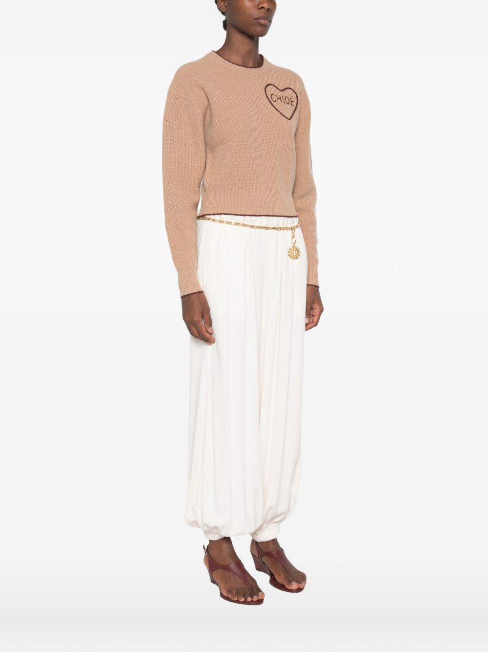 Cropped fitted logo sweater CH26AMP41710 218 CHLOÉ