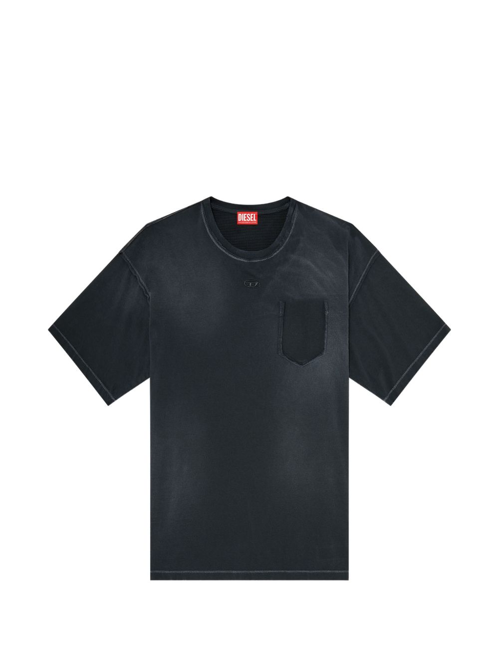 faded T-shirt with ripped pocket A22830 0EFBQ900 DIESEL