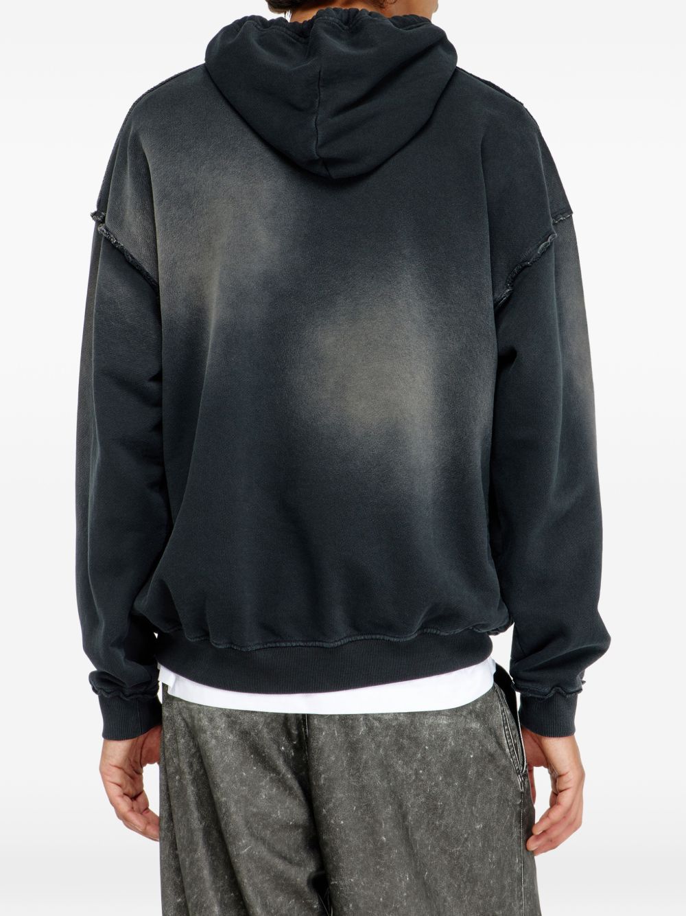 Faded hoodie with frayed details A22831 0EFBR900 DIESEL