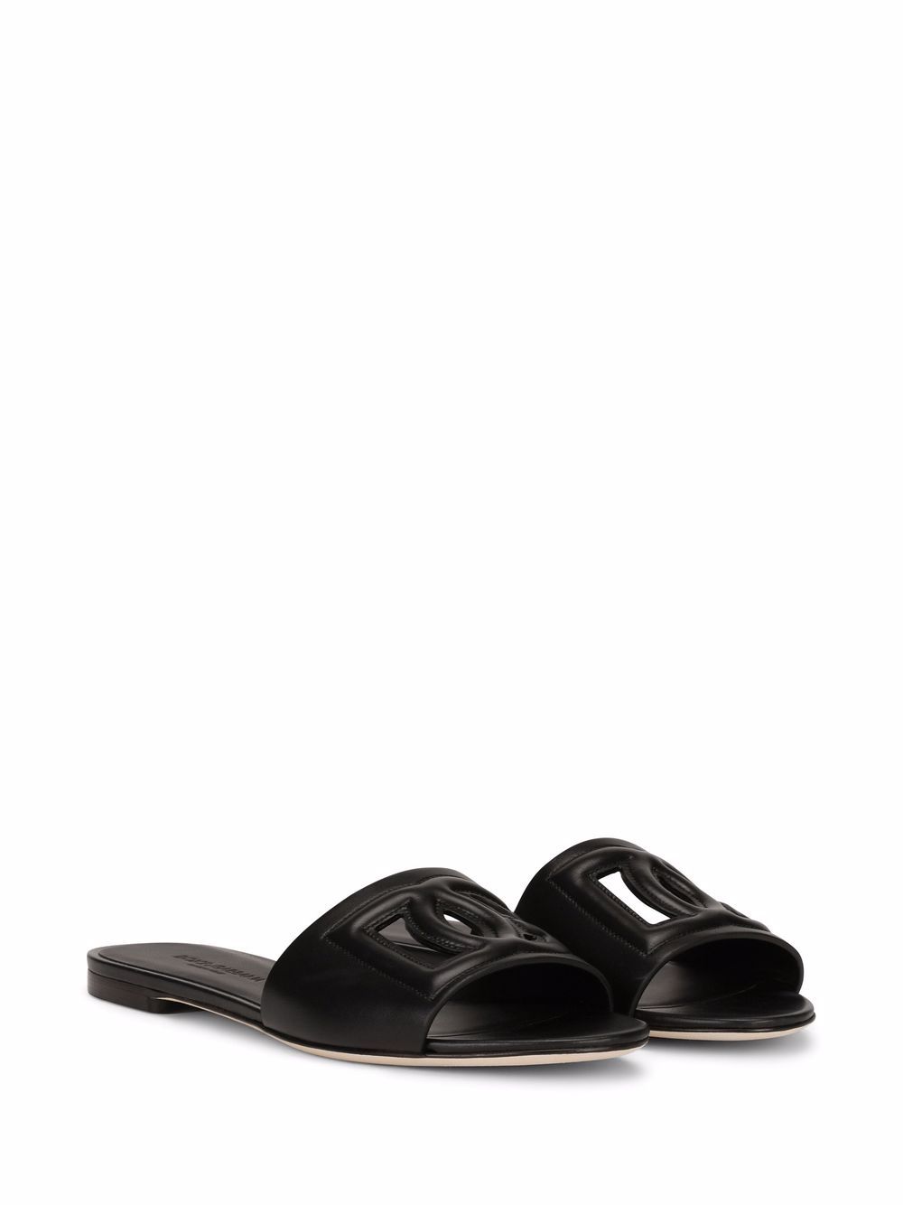 Calfskin slides with DG logo CQ0436 AY32980999 DOLCE & GABBANA