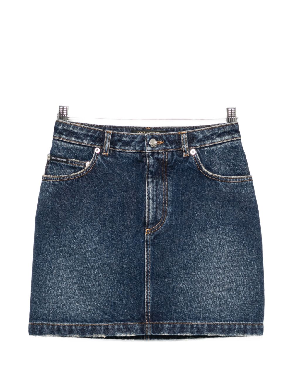 logo-plaque denim mini skirt F4CX1D G8PT2S9001 DOLCE & GABBANA
