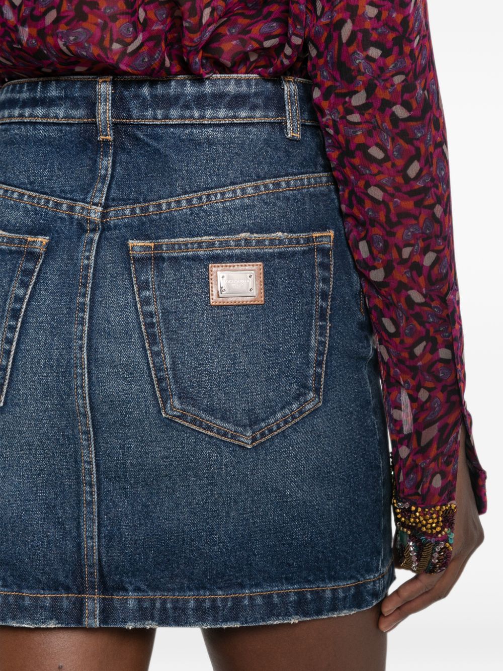 logo-plaque denim mini skirt F4CX1D G8PT2S9001 DOLCE & GABBANA