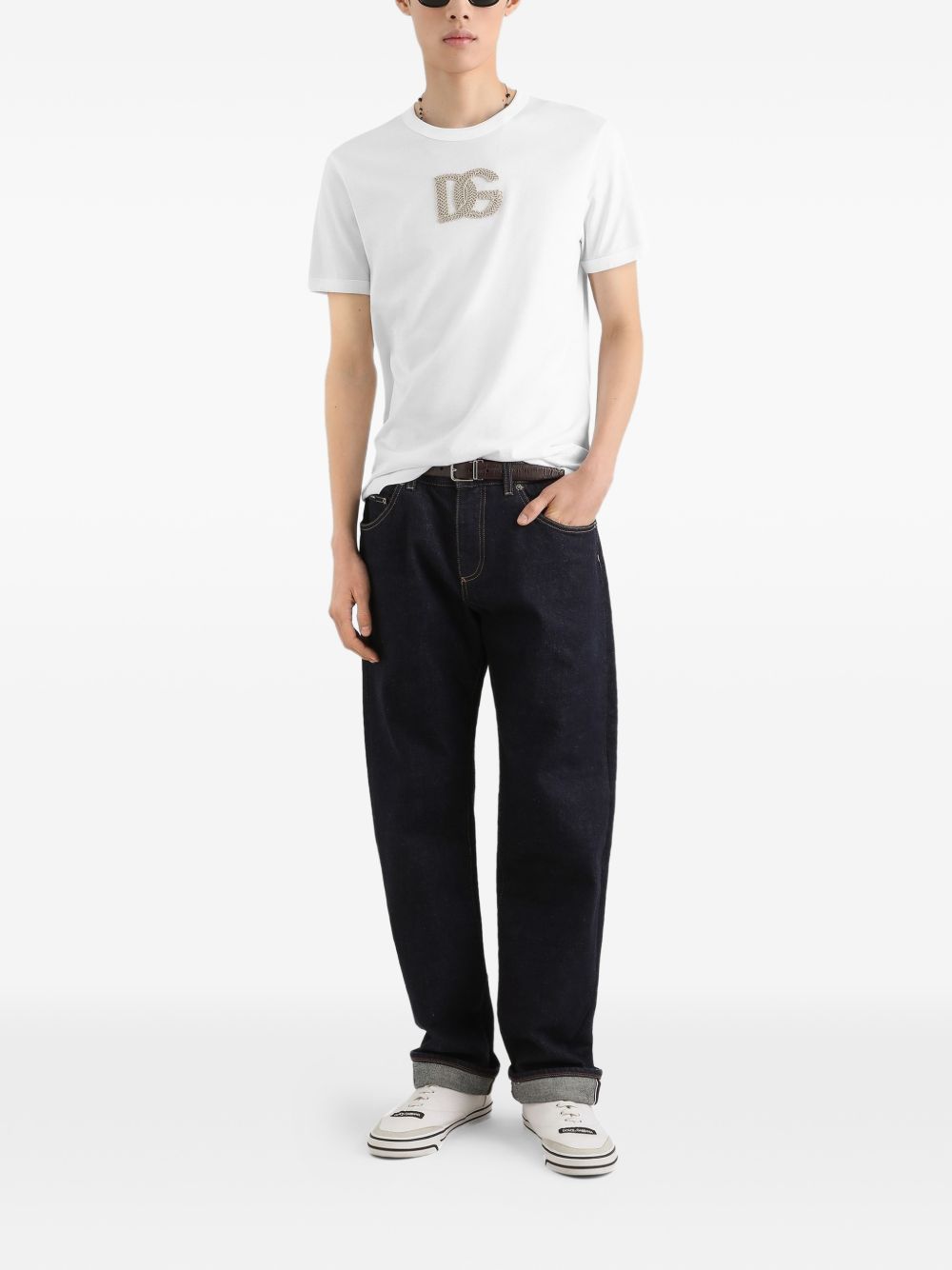 Cotton t-shirt with patch G8PV1Z G7Q1YW0800 DOLCE & GABBANA