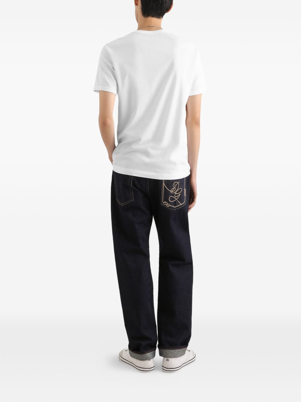 Cotton t-shirt with patch G8PV1Z G7Q1YW0800 DOLCE & GABBANA