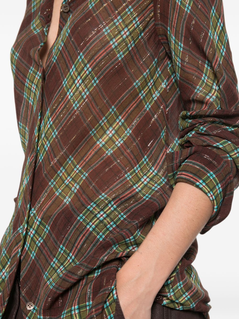 Fitted bias-cut shirt in lurex 010717 4272358 DRIES VAN NOTEN