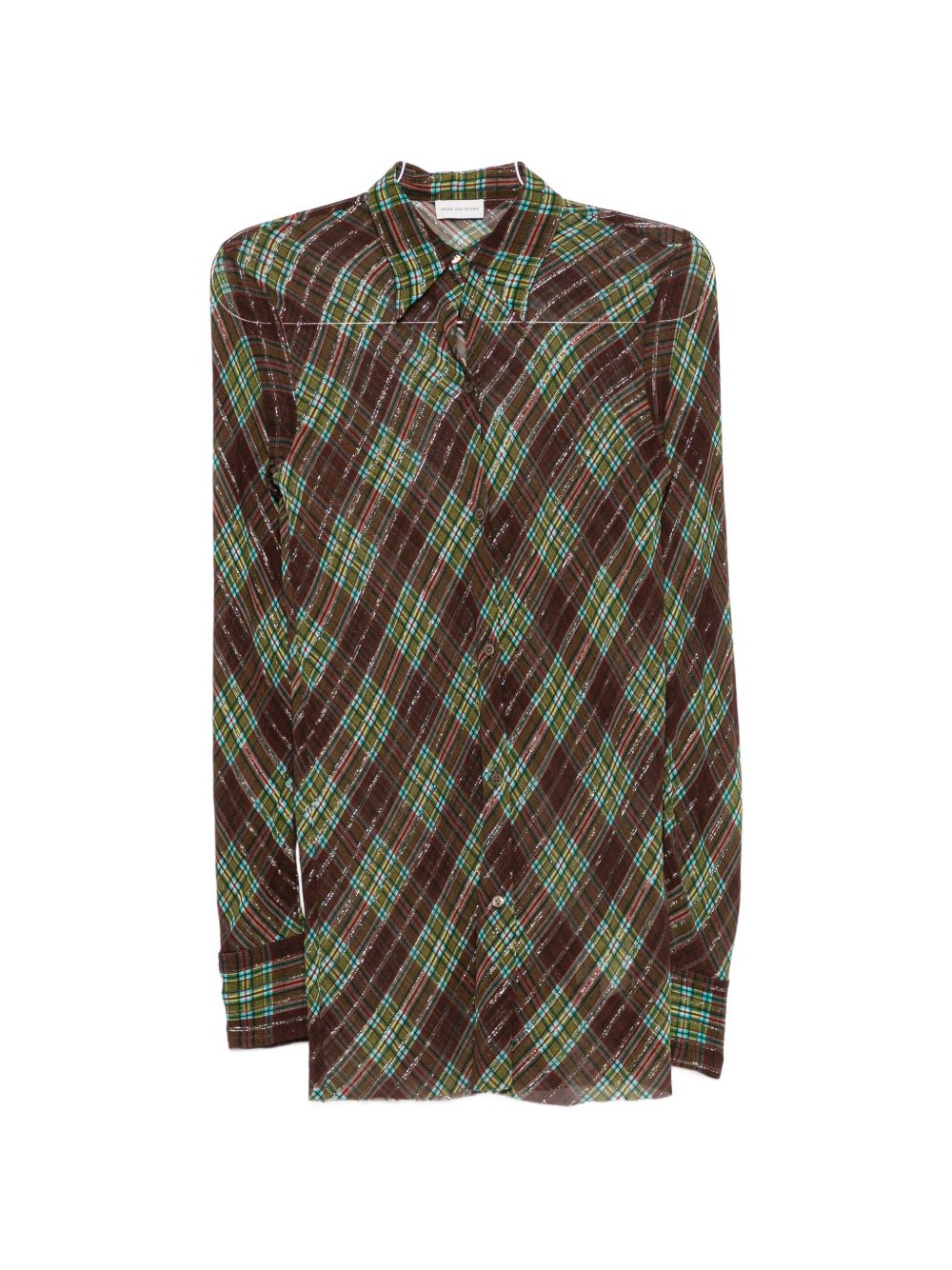 Fitted bias-cut shirt in lurex 010717 4272358 DRIES VAN NOTEN