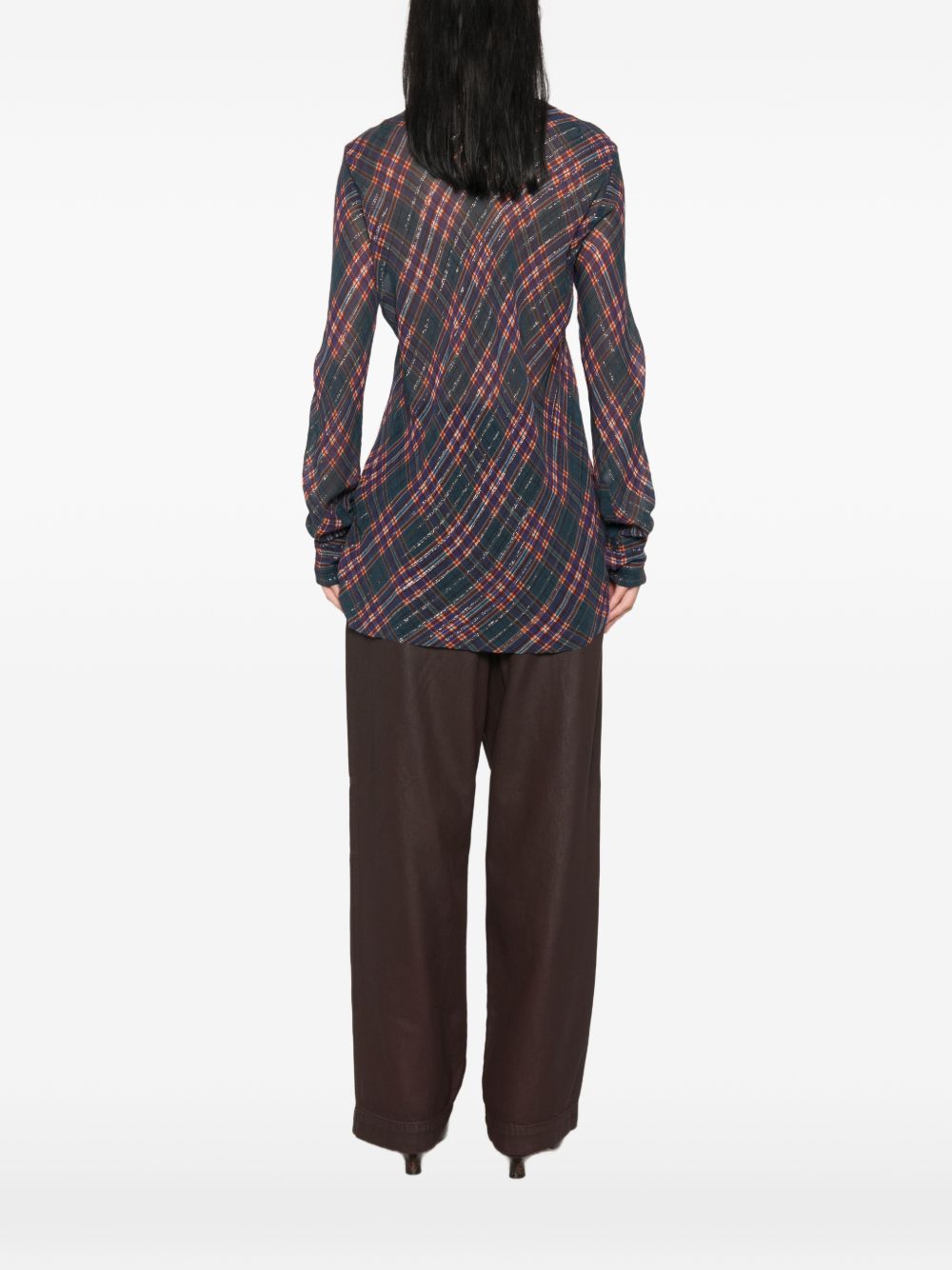 Fitted bias-cut shirt in lurex 010717 4272504 DRIES VAN NOTEN