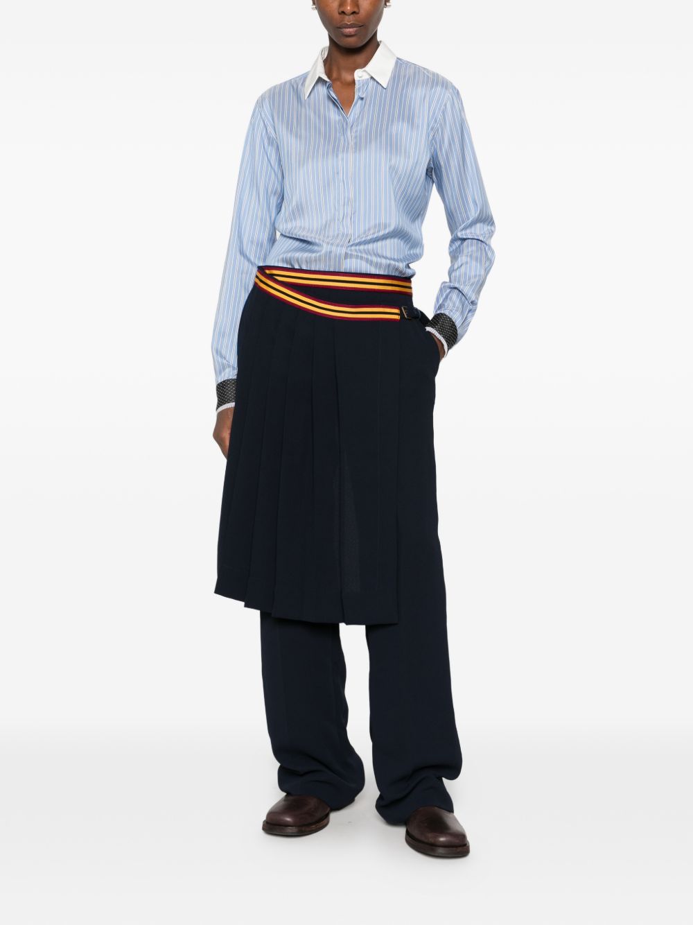Pleated layered crepe trousers 010932 4210509 DRIES VAN NOTEN