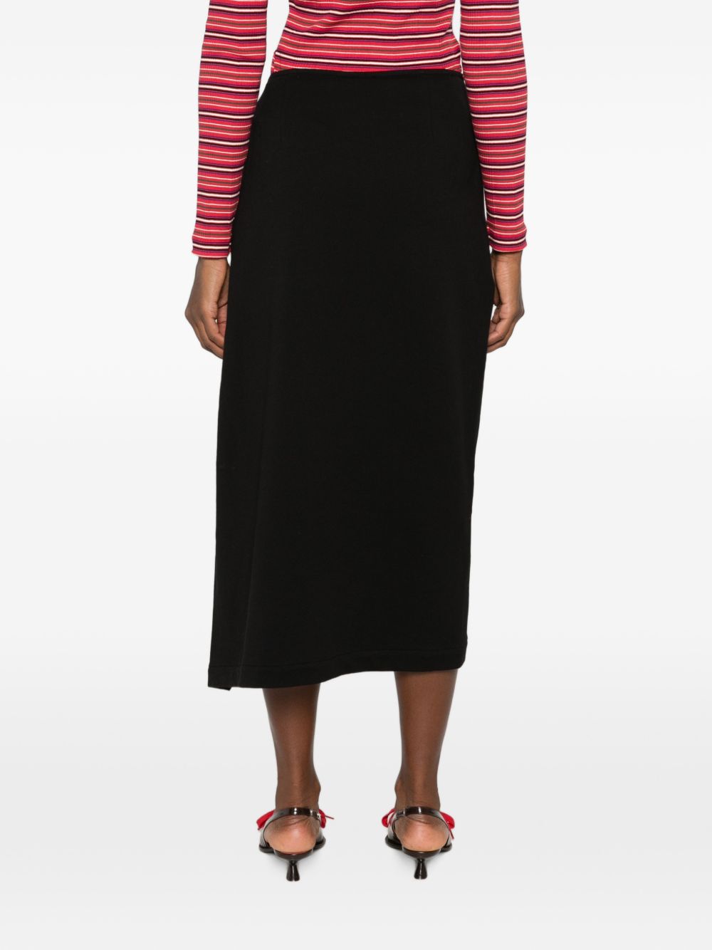 Fitted draped skirt in cotton 011130 4610900 DRIES VAN NOTEN