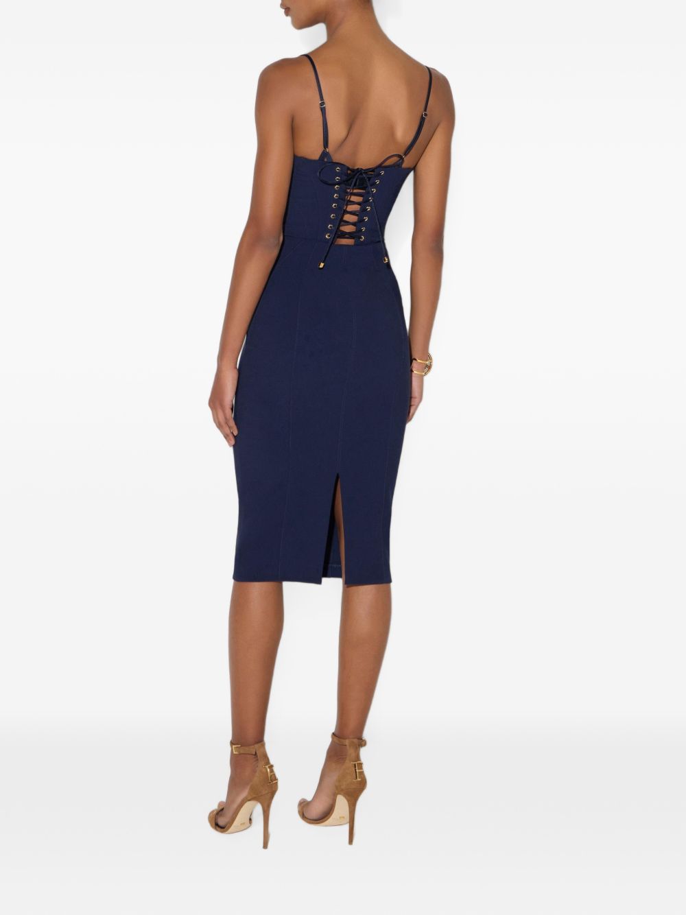 Dress in lightweight crêpe and satin fabrics AB96466E2 H88 ELISABETTA FRANCHI