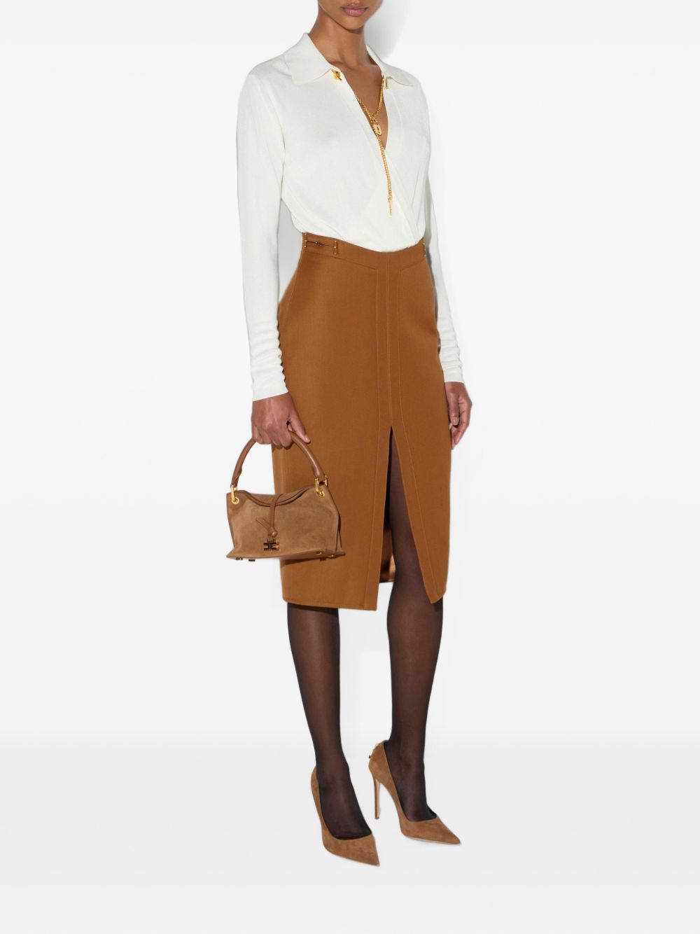 Viscose yarn bodysuit with jewel chain BK03S66E2 193 ELISABETTA FRANCHI