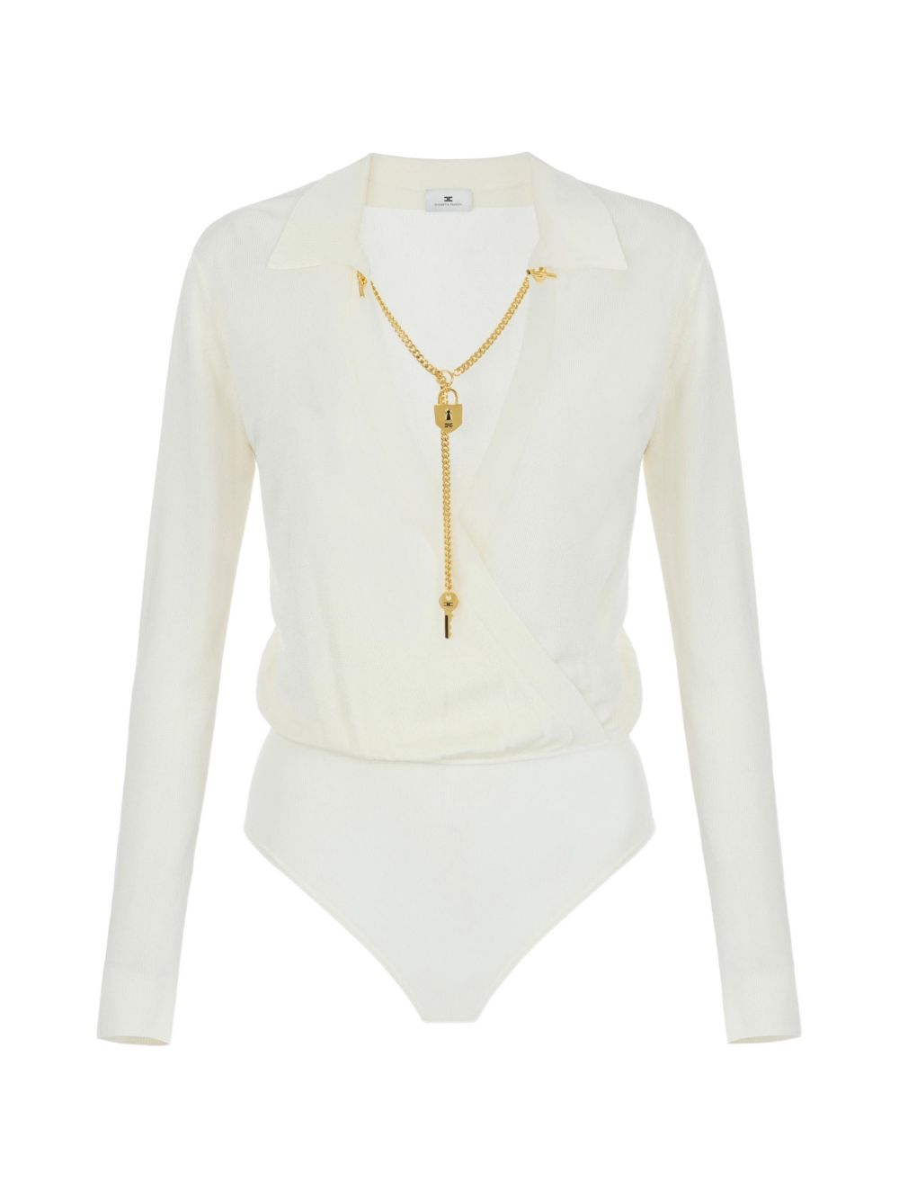 Viscose yarn bodysuit with jewel chain BK03S66E2 193 ELISABETTA FRANCHI