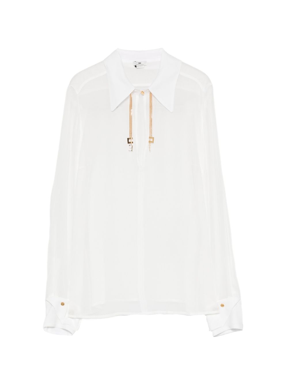 Georgette shirt with jewel logos CA19466E2 360 ELISABETTA FRANCHI