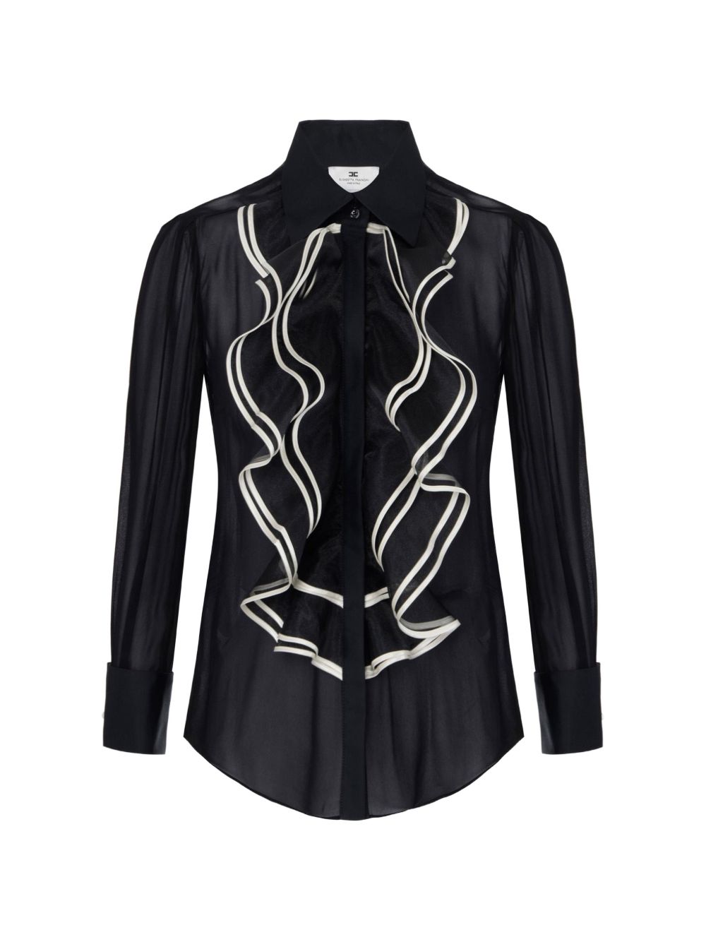 Georgette shirt with ruffles CA21067E2 685 ELISABETTA FRANCHI