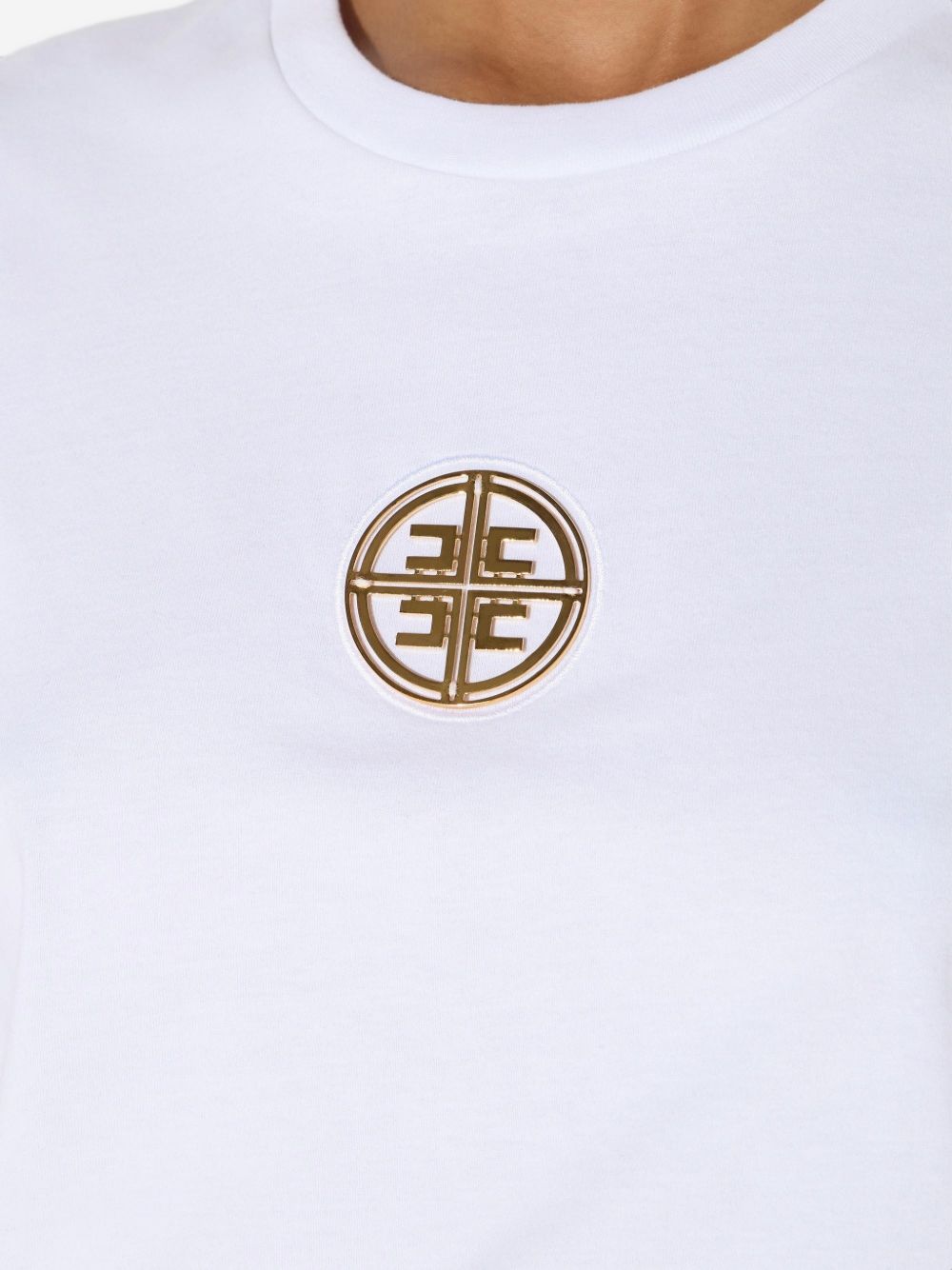 Jersey T-shirt with jewel logo MA00866E2 270 ELISABETTA FRANCHI