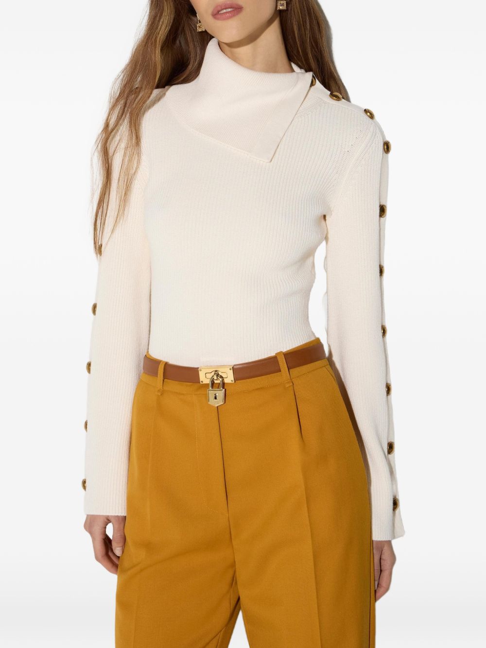 Knitted sweater with jewel buttons MK03S66E2 193 ELISABETTA FRANCHI