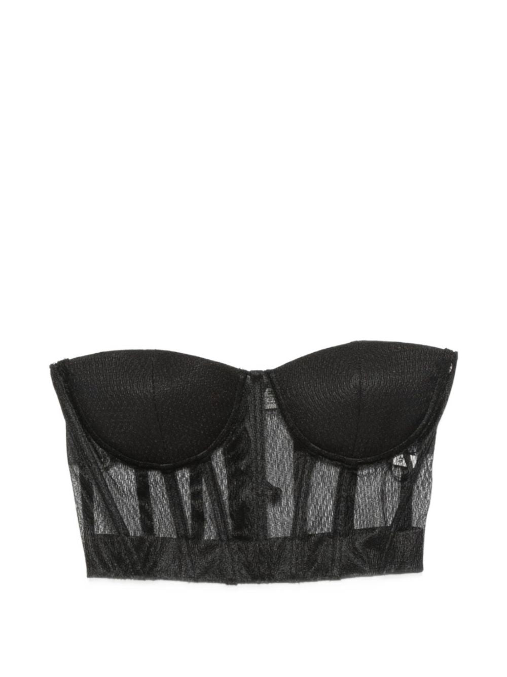 Mesh and crepe bustier top TO07567E2 110 ELISABETTA FRANCHI