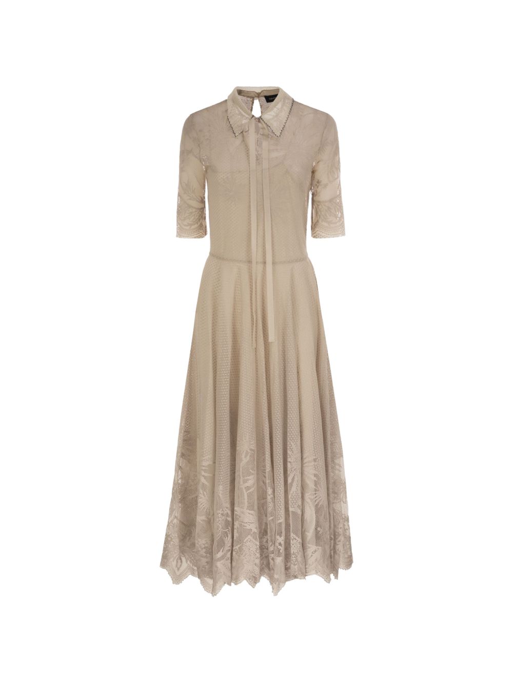 lace-overlay pussy-bow midi dress ABD216F141 M3430164 FABIANA FILIPPI