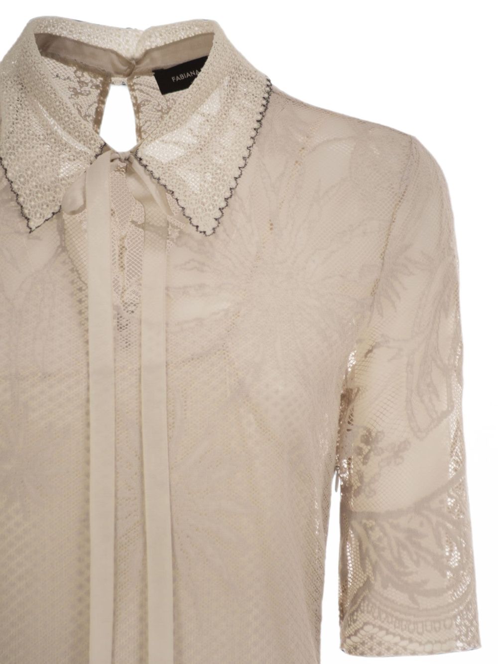 lace-overlay pussy-bow midi dress ABD216F141 M3430164 FABIANA FILIPPI