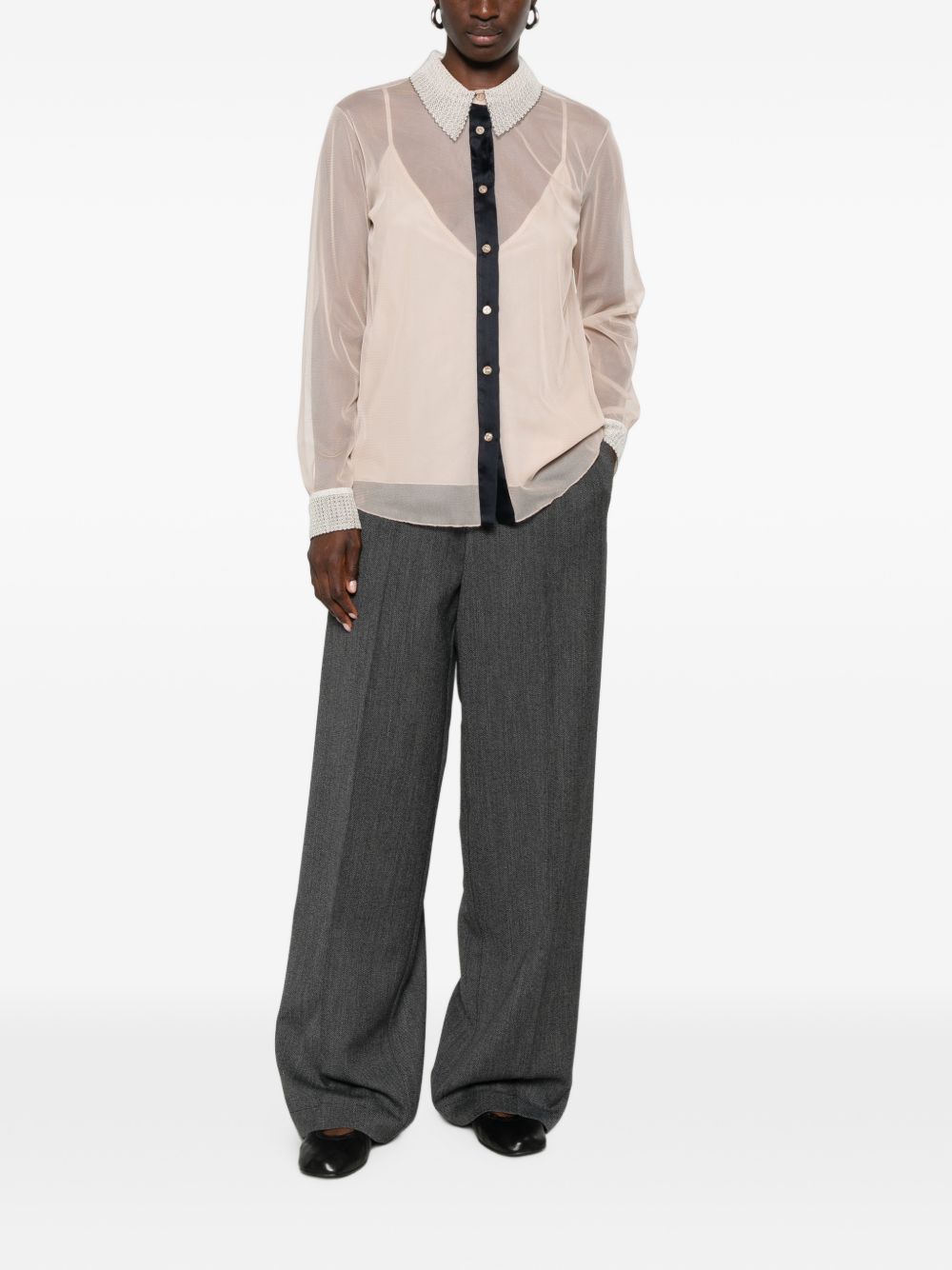 sheer lace-collar blouse CAD216F249M320 0164 FABIANA FILIPPI
