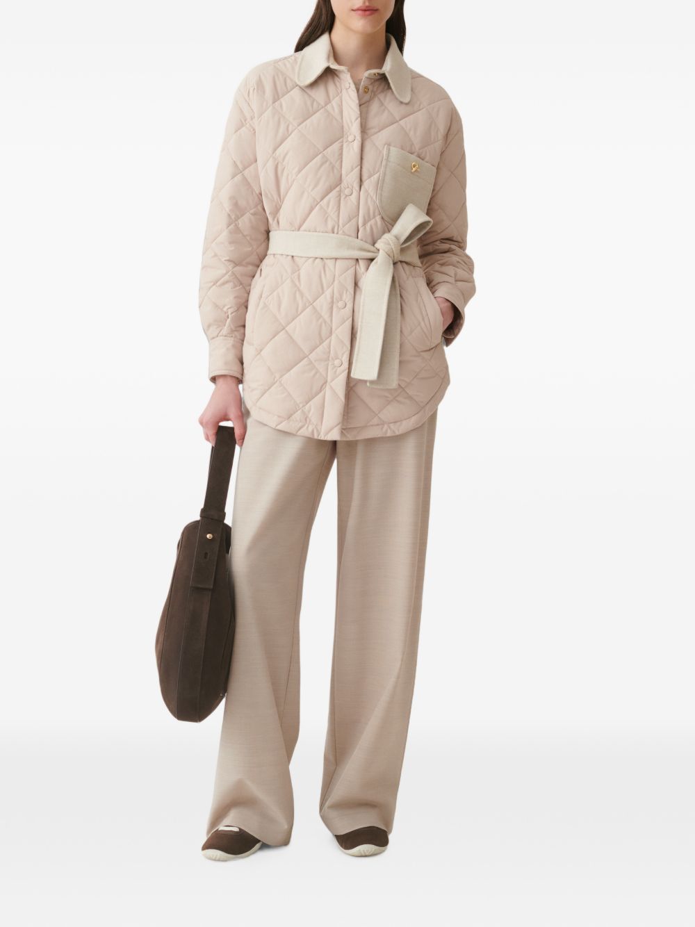 Diamond-quilted belted jacket CTD216F188M316 0164 FABIANA FILIPPI