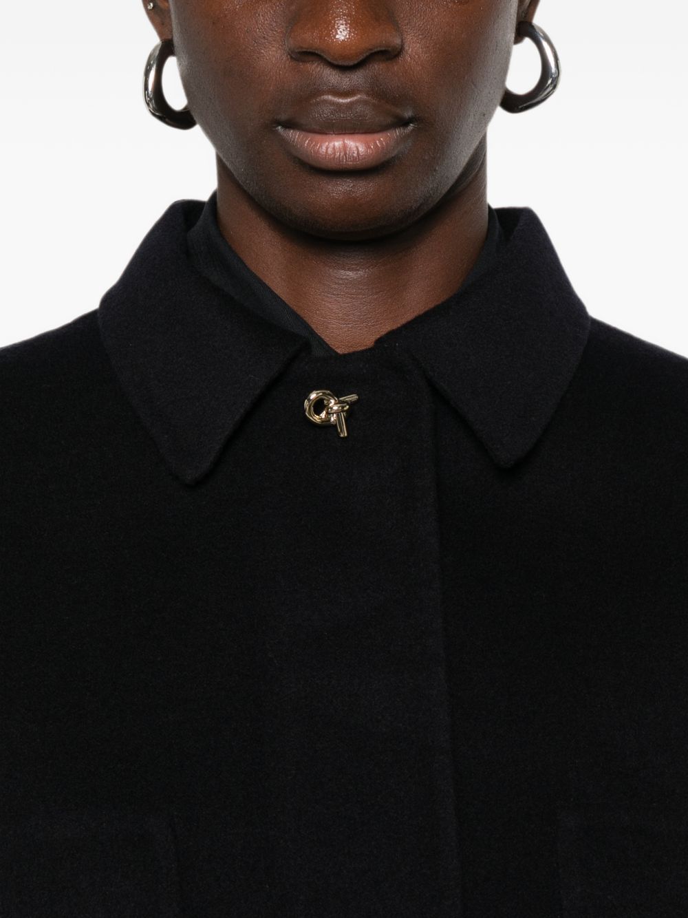 hardware-detail drop-shoulder coat CTD216F196M261 5146 FABIANA FILIPPI