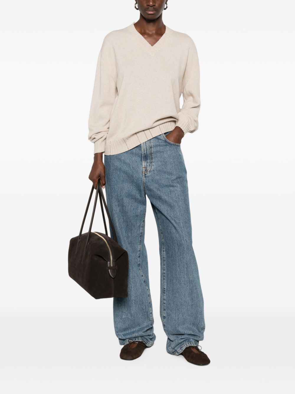 V-neck ribbed-trim sweater MAD216F015 M2810167 FABIANA FILIPPI