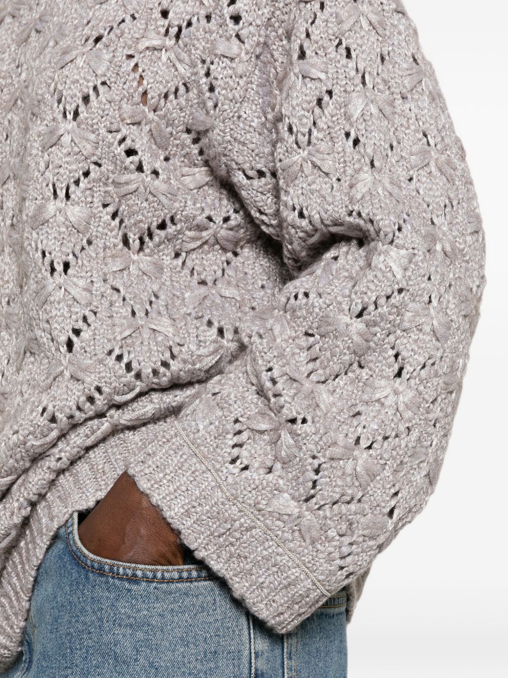 open-knit pointelle-trim sweater MAD216F091 M3158206 FABIANA FILIPPI