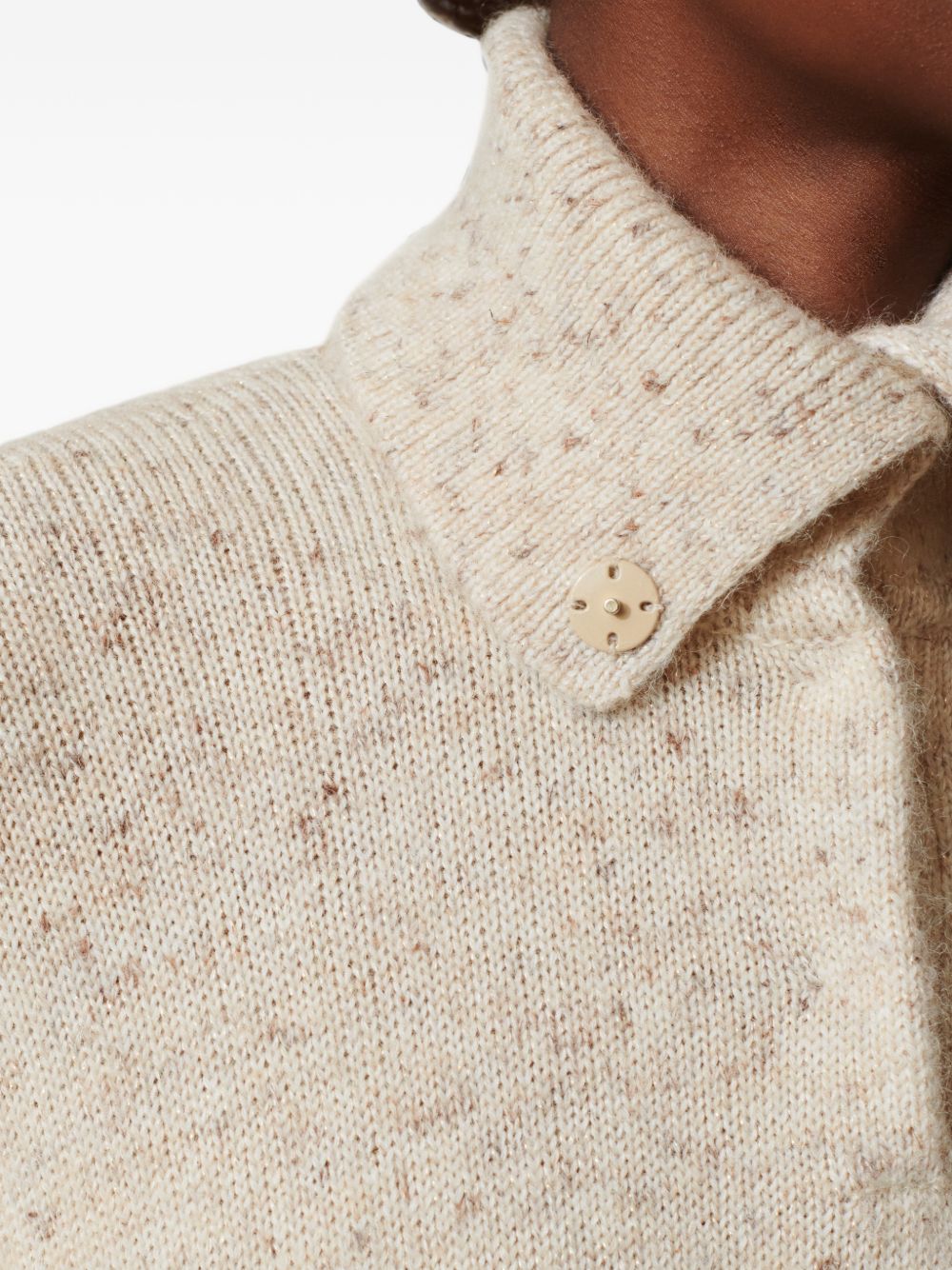 Flecked-knit button-collar cape SAD216A895M258 0167 FABIANA FILIPPI