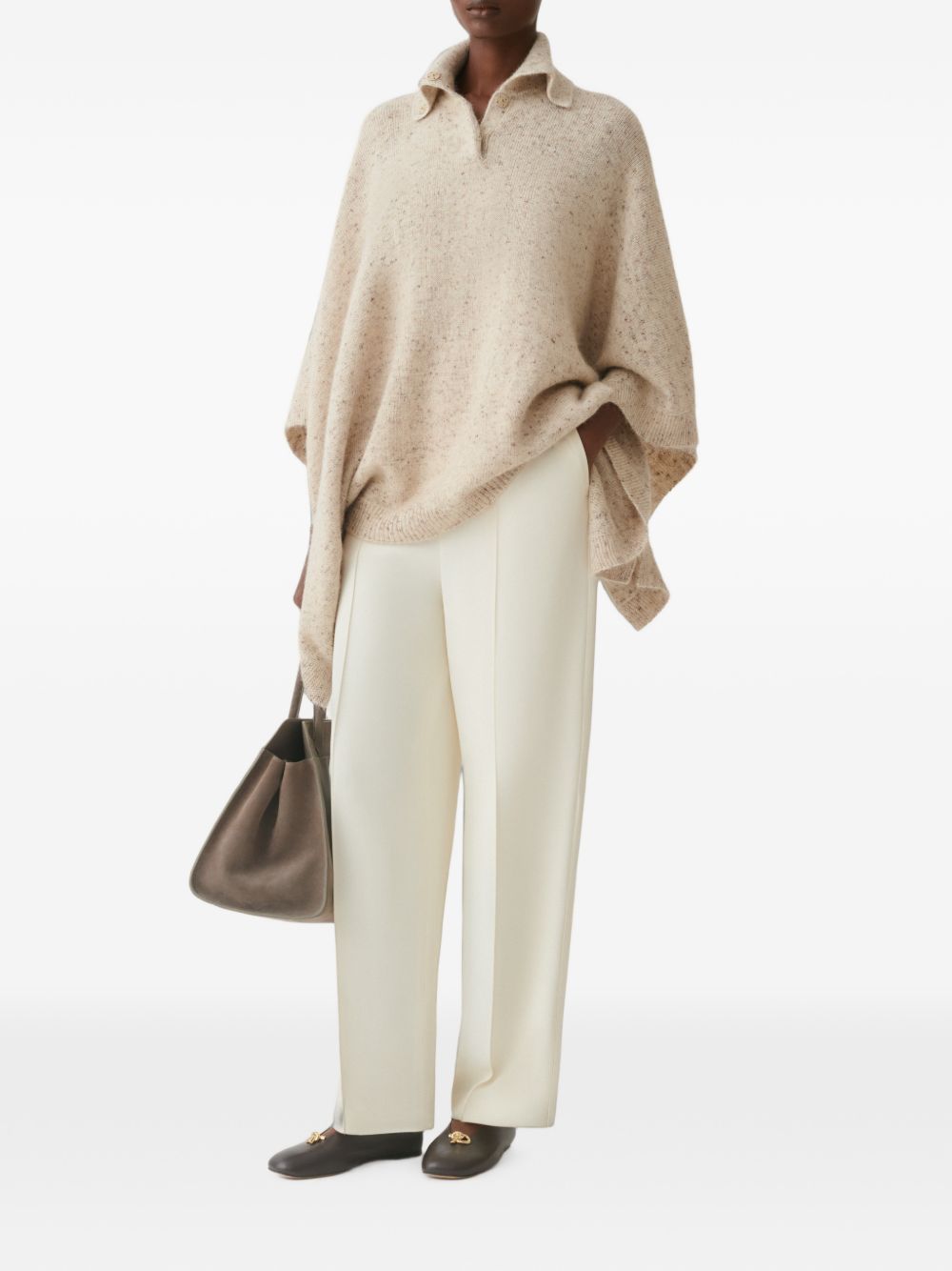 Flecked-knit button-collar cape SAD216A895M258 0167 FABIANA FILIPPI