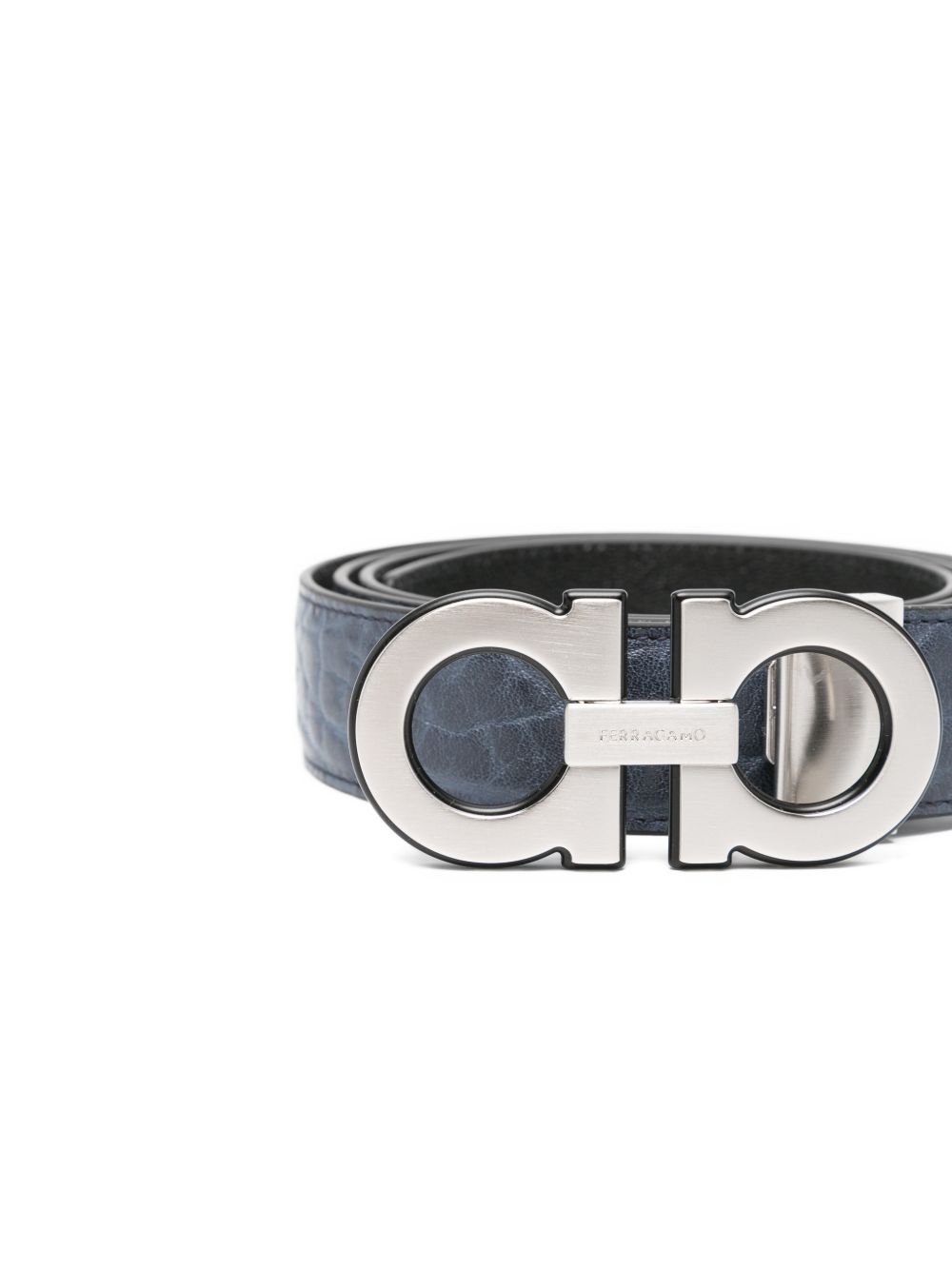 GANCINI reversible leather belt 670460DOUBLEADJUS 796230NEW NAVY DKB/GRAPHITE FERRAGAMO
