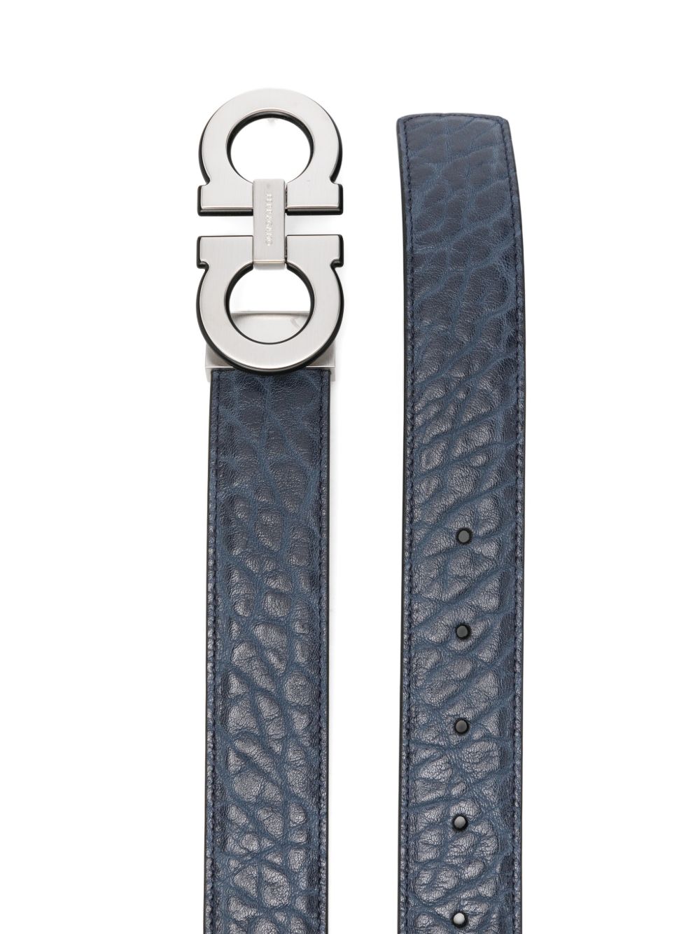 GANCINI reversible leather belt 670460DOUBLEADJUS 796230NEW NAVY DKB/GRAPHITE FERRAGAMO