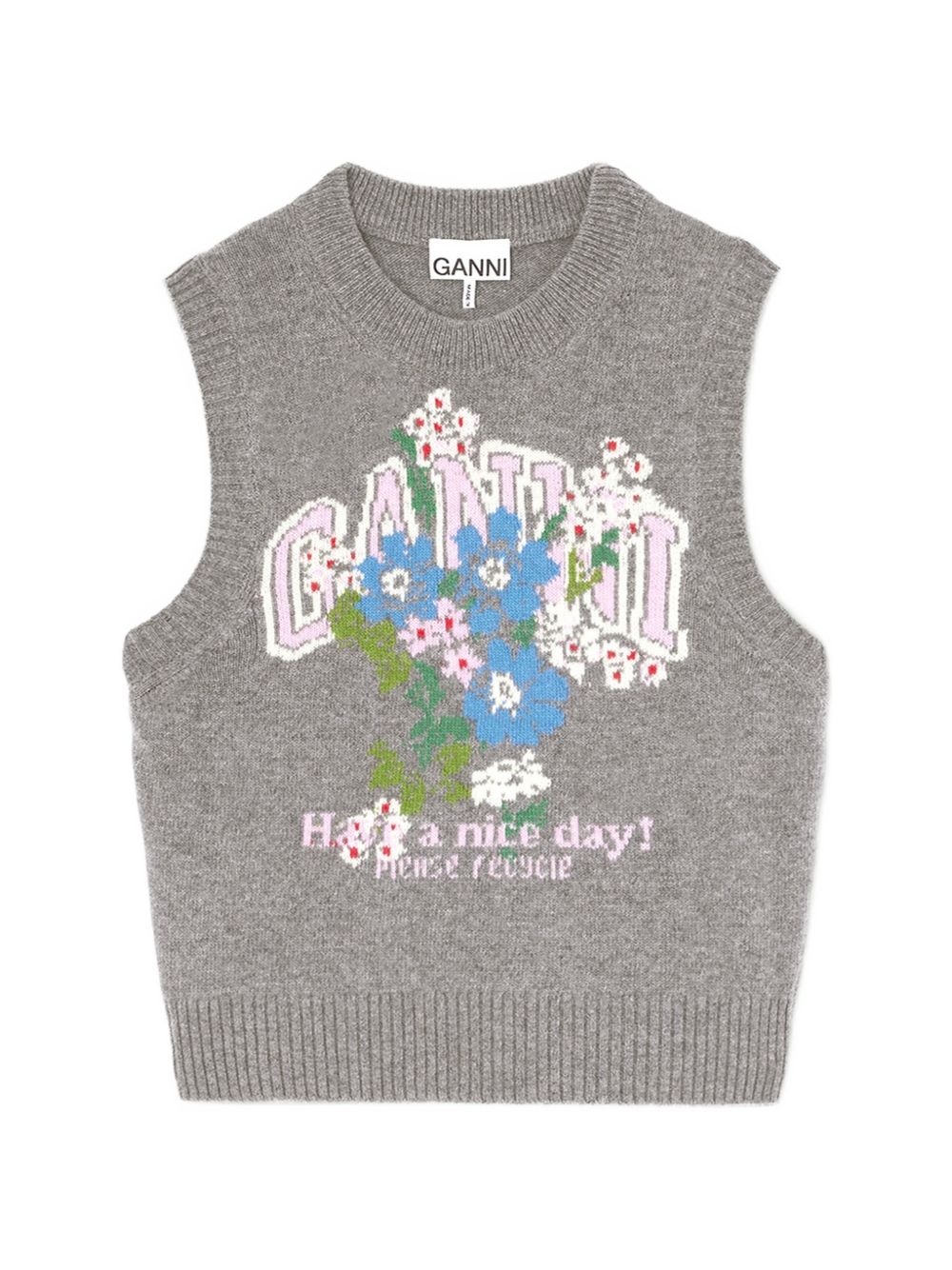 Vest with flowers A1180017 920 GANNI