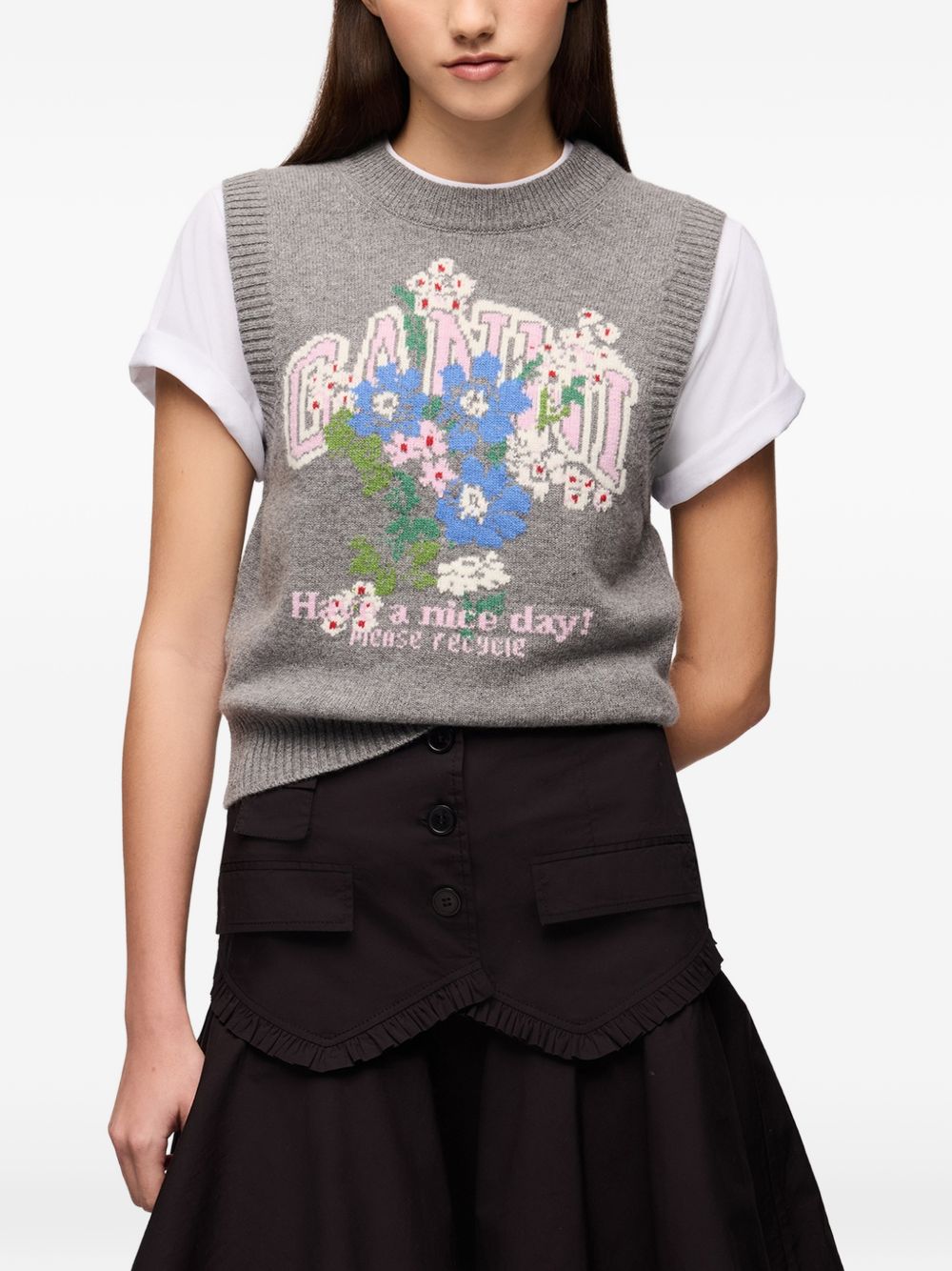 Vest with flowers A1180017 920 GANNI