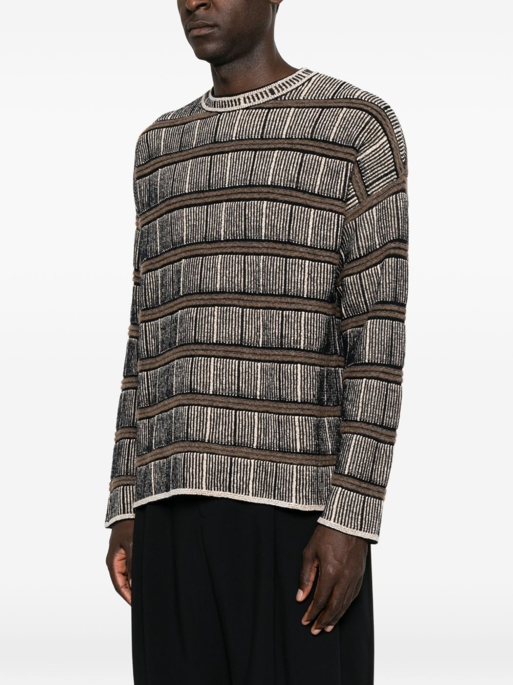 striped jacquard-knit sweater GM004438 AF30091FB074 GIORGIO ARMANI
