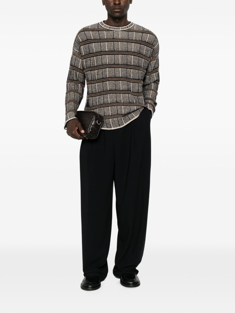 striped jacquard-knit sweater GM004438 AF30091FB074 GIORGIO ARMANI
