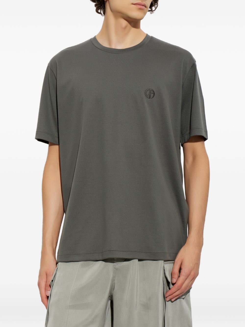 embroidered-logo T-shirt GM004657 TE18291U8092 GIORGIO ARMANI
