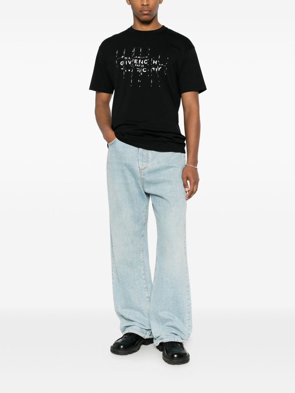 T-shirt with Photographic Negative print BM71NK3YU9 001 GIVENCHY
