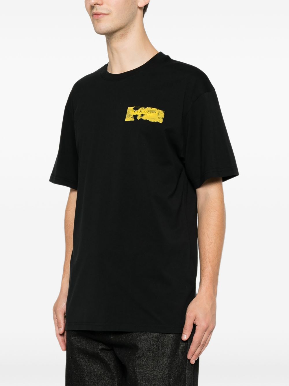 T-shirt in cotton with Givenchy Paris Paint print BM71NK3YUD 001 GIVENCHY