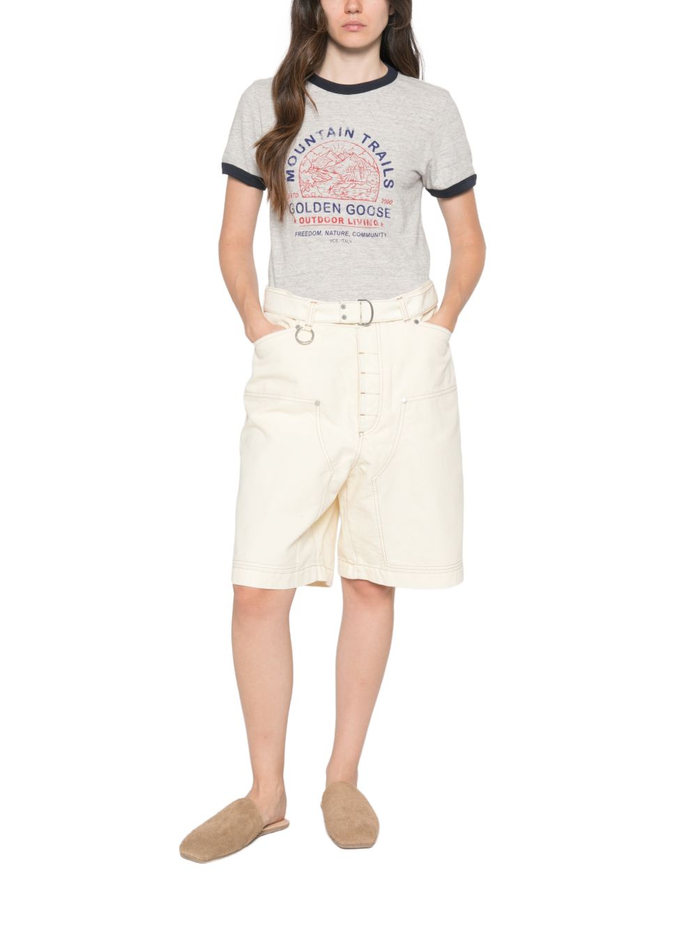 T-shirt in melange cotton GWP02768 P00264260717 GOLDEN GOOSE