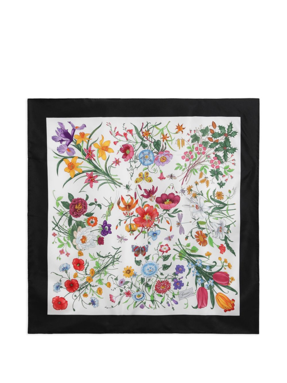 Printed FLORA silk twill carré 821061 3G0019060 GUCCI
