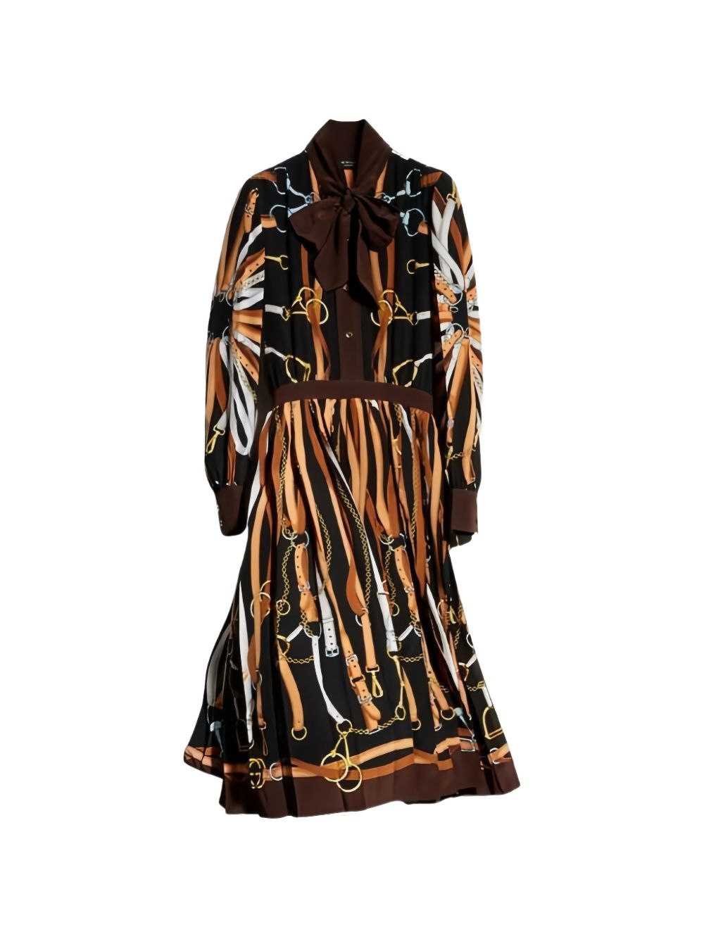 Printed silk chemisier dress 876083 ZAVEN1190 GUCCI
