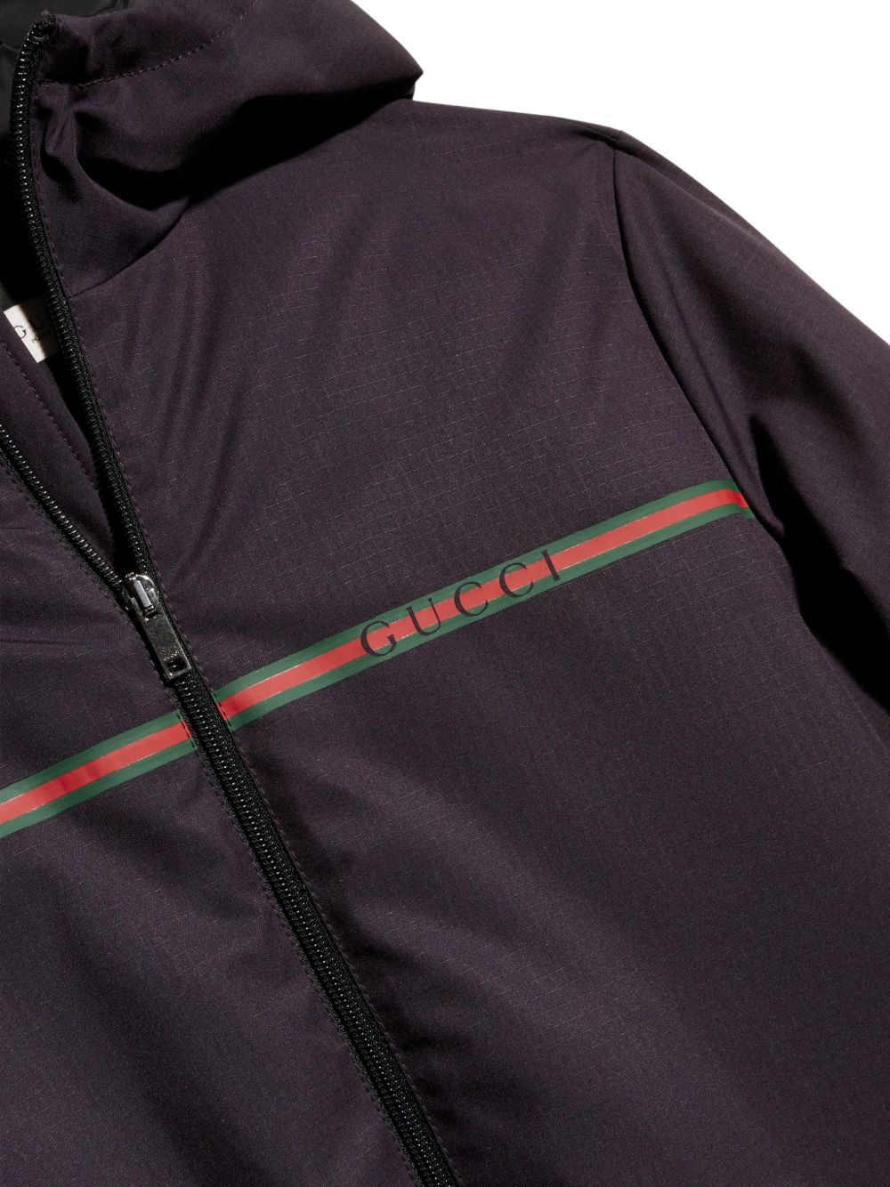 Nylon zip jacket with Web A00446 XWAWX4003 GUCCI KIDS