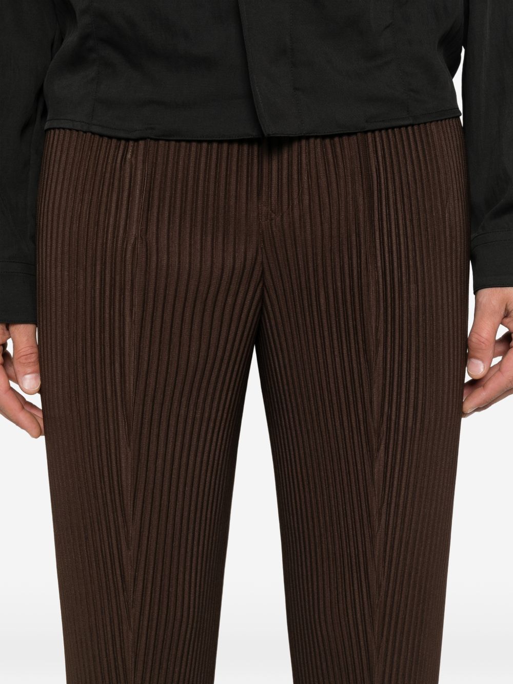 Pleated slit-hem trousers HP68JF153 46 HOMME PLISSÉ ISSEY MIYAKE