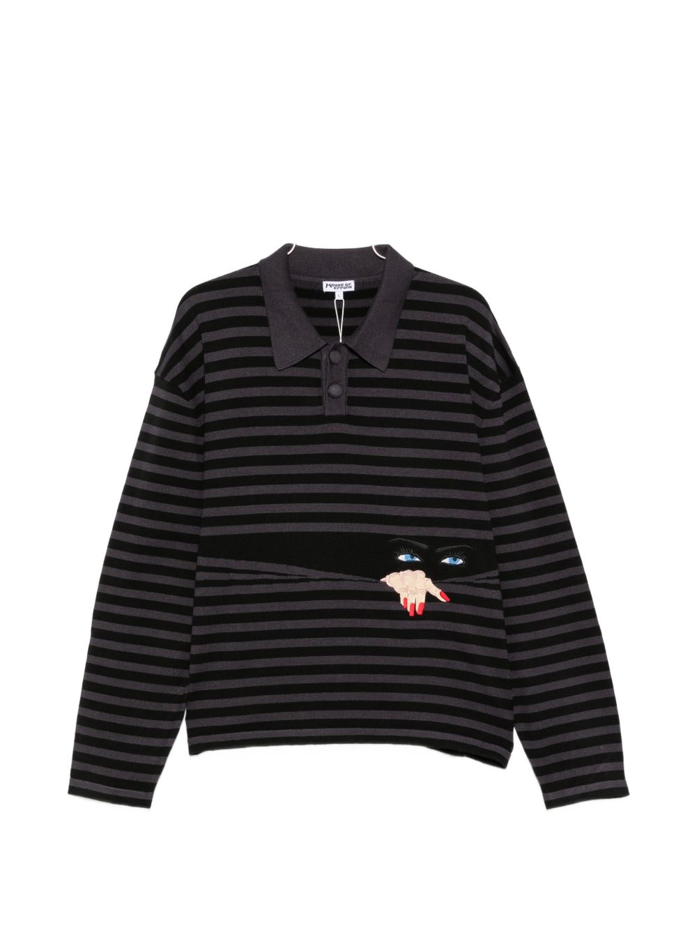 Striped embroidered-motif sweater HEFW26SW01012 0486 HOUSE OF ERRORS