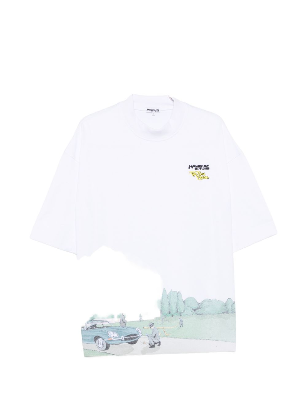 Graphic-print high-neck T-shirt HEFW26TT02012 0053 HOUSE OF ERRORS
